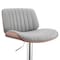 Armen Living Brock Adjustable Gray Faux Leather and Walnut Wood with Chrome Finish Bar Stool LCBCBAWAGR - alternate 3